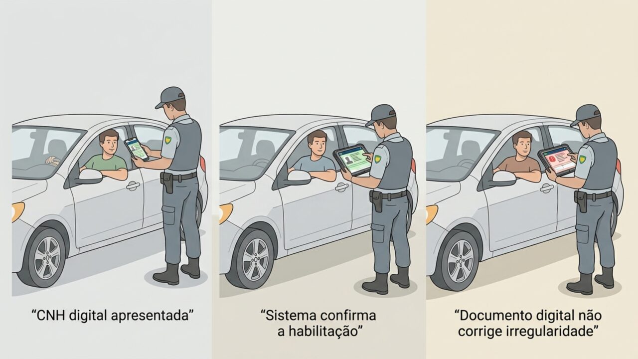 O que diz a lei brasileira sobre quem dirige somente com a CNH digital e deixa o documento físico em casa
