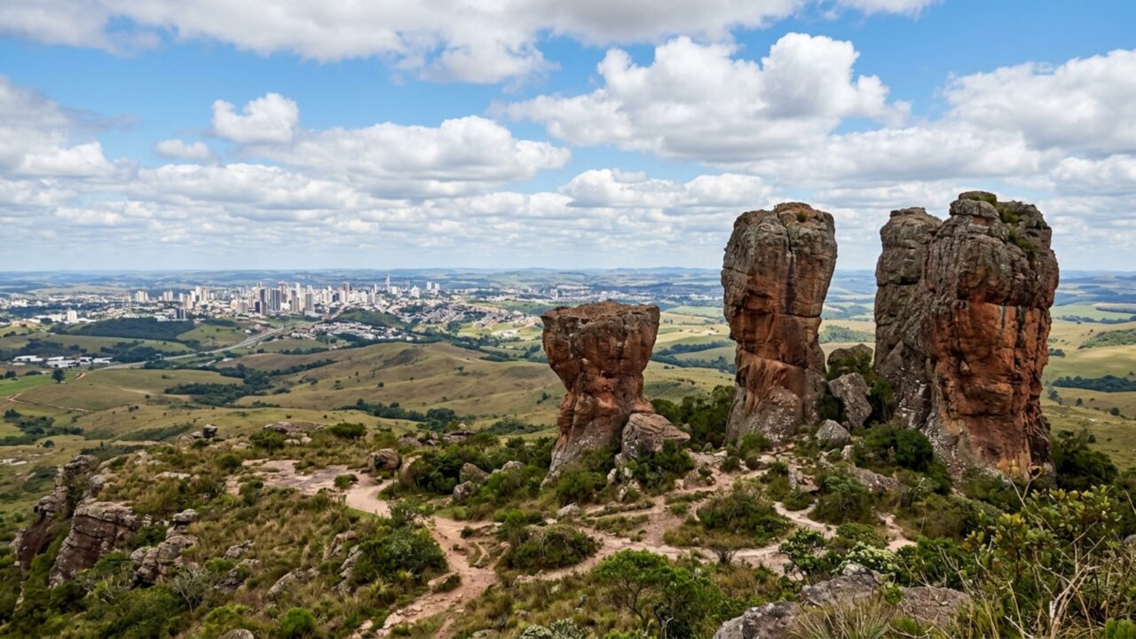 O município paranaense que abriga o primeiro parque estadual e o primeiro bem tombado do Paraná, com rochas de 400 milhões de anos