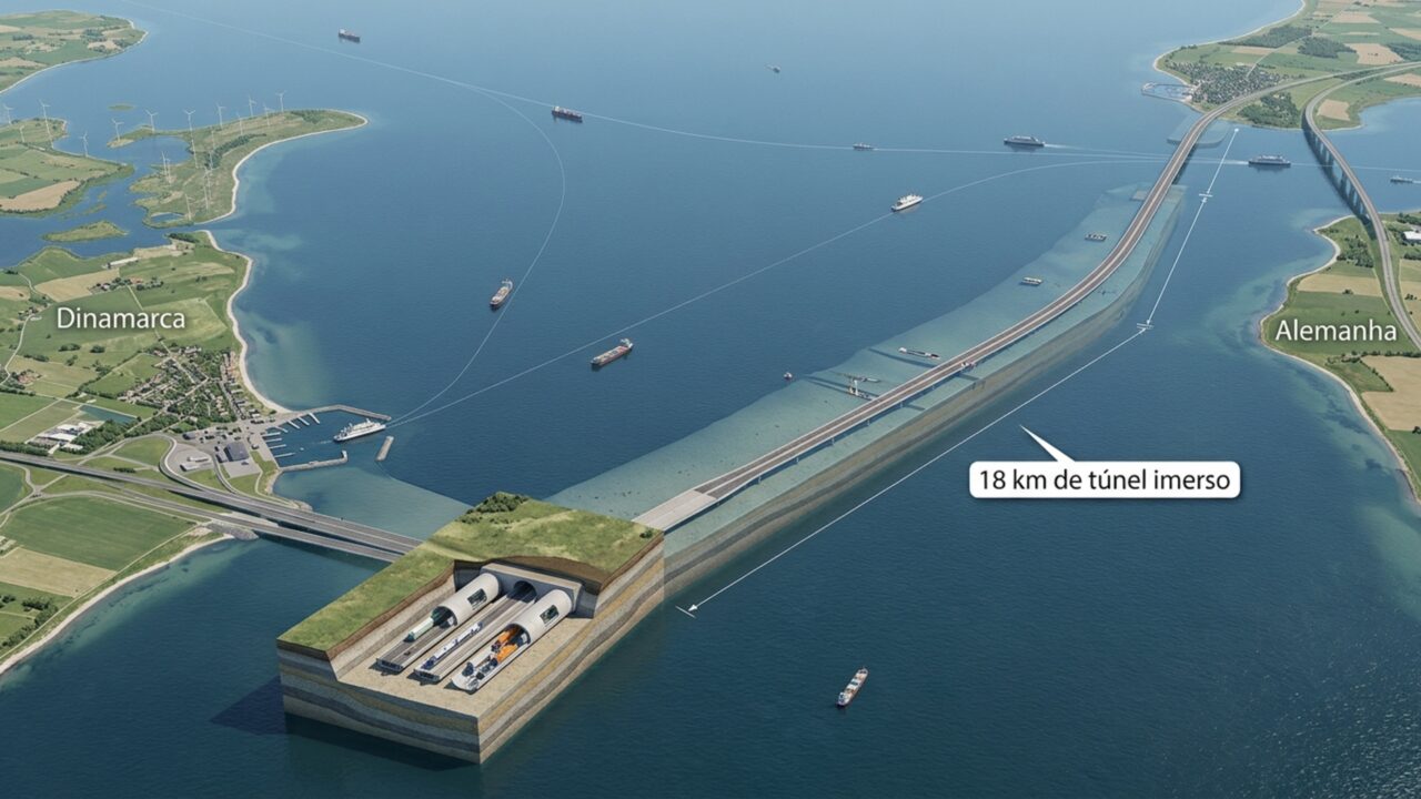 Maior túnel imerso do mundo será colocado no fundo do mar para ligar dois países e terá pedágio para financiar a própria construção