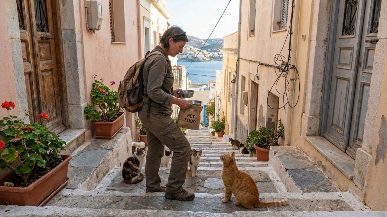 Um refúgio na Grécia oferece alojamento gratuito em troca de cuidar de gatos em uma ilha paradisíaca