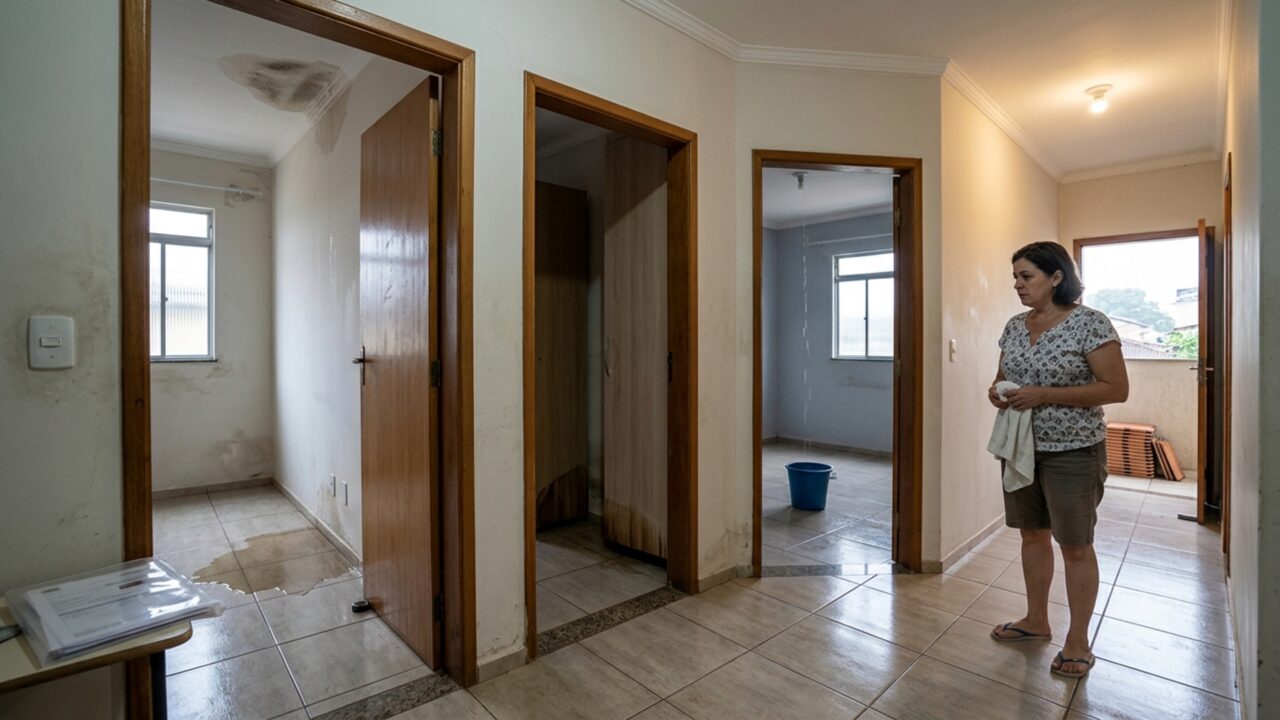 Família paga R$ 27 mil na reforma de telhado e vê três quartos alagados na primeira chuva