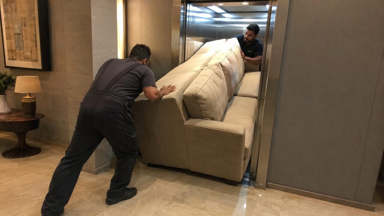 Família compra sofá planejado por R$ 12 mil e entregadores descobrem que móvel não passa pelo elevador nem pela escada