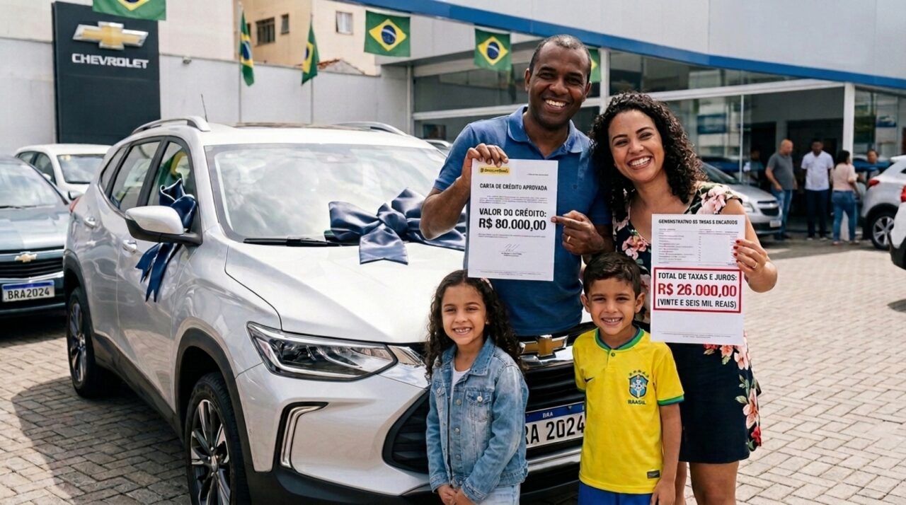 Família é sorteada em consórcio de R$ 80 mil para comprar o carro dos sonhos e vê a taxa de antecipação engolir quase R$ 26 mil do valor que esperava receber