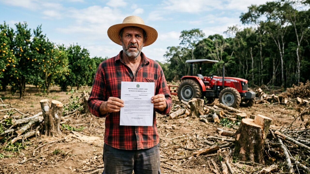 Agricultor compra terreno com pomar formado, corta árvores para ampliar a produção e recebe notificação porque parte da área aparecia como vegetação nativa