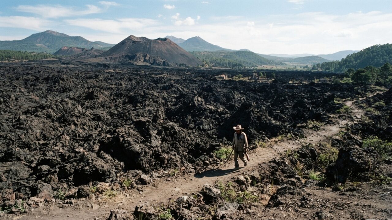 Um vulcão nasceu no meio de um milharal em 1943 e, pouco depois, uma cidade próxima precisou ser abandonada enquanto a lava avançava até a igreja