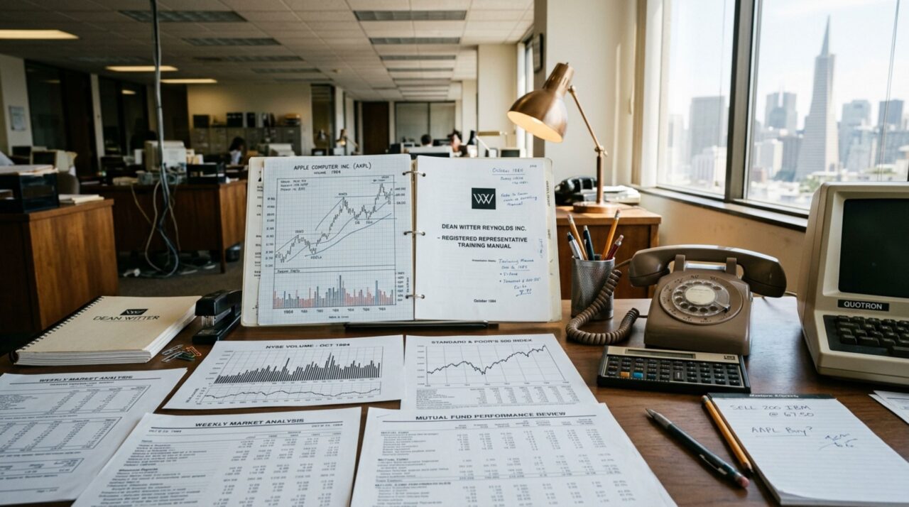 Ambiente de trabalho e estudo do mercado financeiro da época do treinamento na Dean Witter