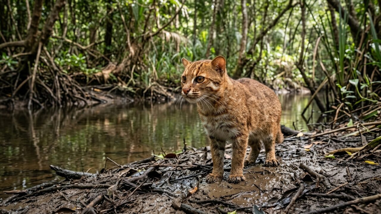 Felino raríssimo desaparecido por 29 anos reaparece em área protegida e câmera registra uma mãe caminhando com seu filhote
