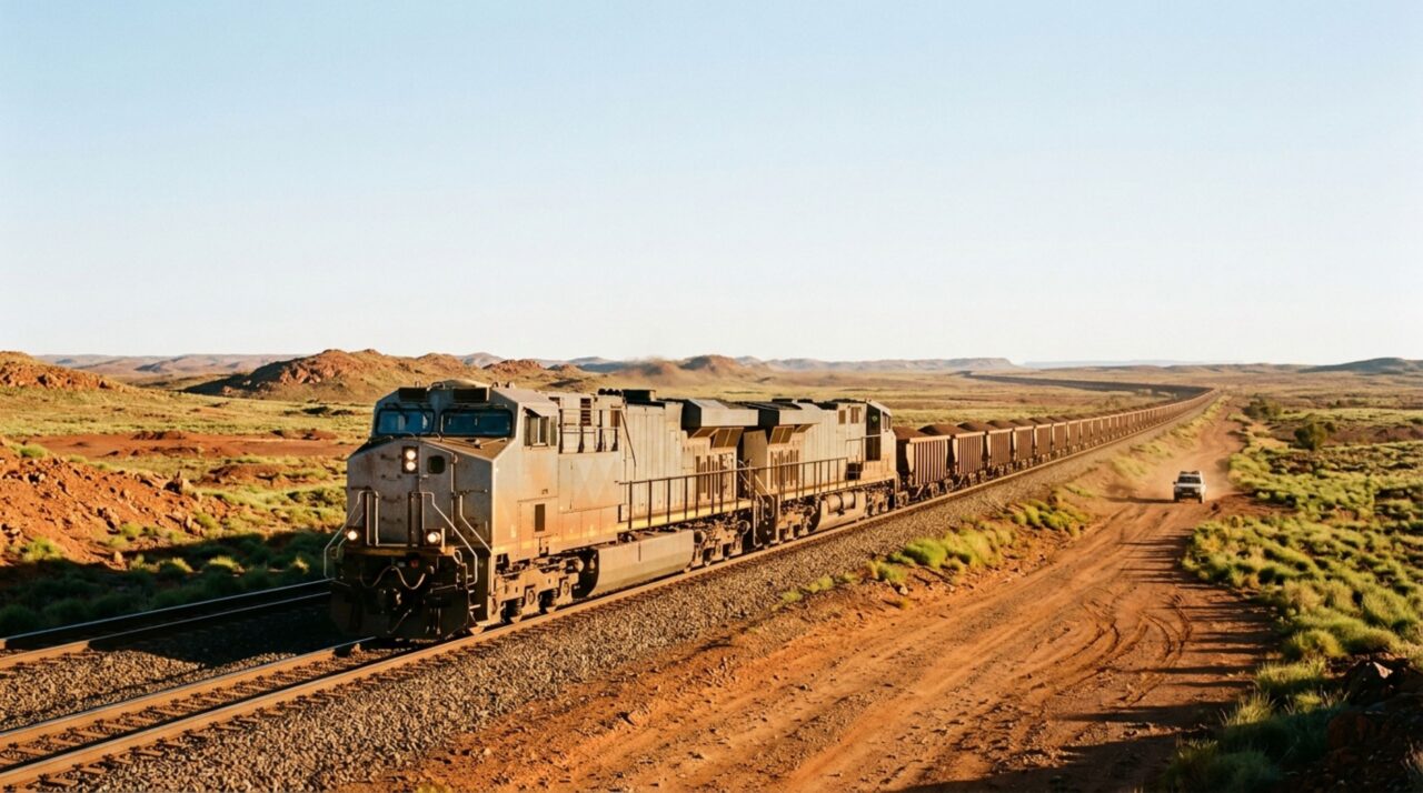A frota ferroviária com trens de 240 vagões que cruza o deserto sem maquinista e é monitorada a 1.500 km de distância