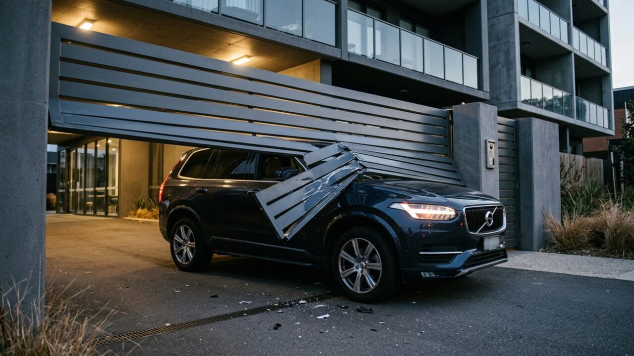 Condomínio instala novo portão automático na garagem e equipamento fecha sobre carro de moradora causando prejuízo de R$ 9 mil que o síndico se recusa a assumir