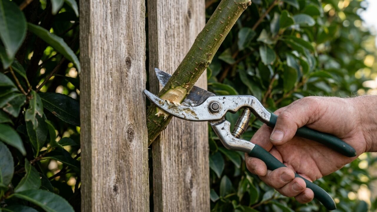 Morador corta cerca viva que avançava sobre sua garagem e vizinha exige R$ 7 mil após nove metros de plantas começarem a secar