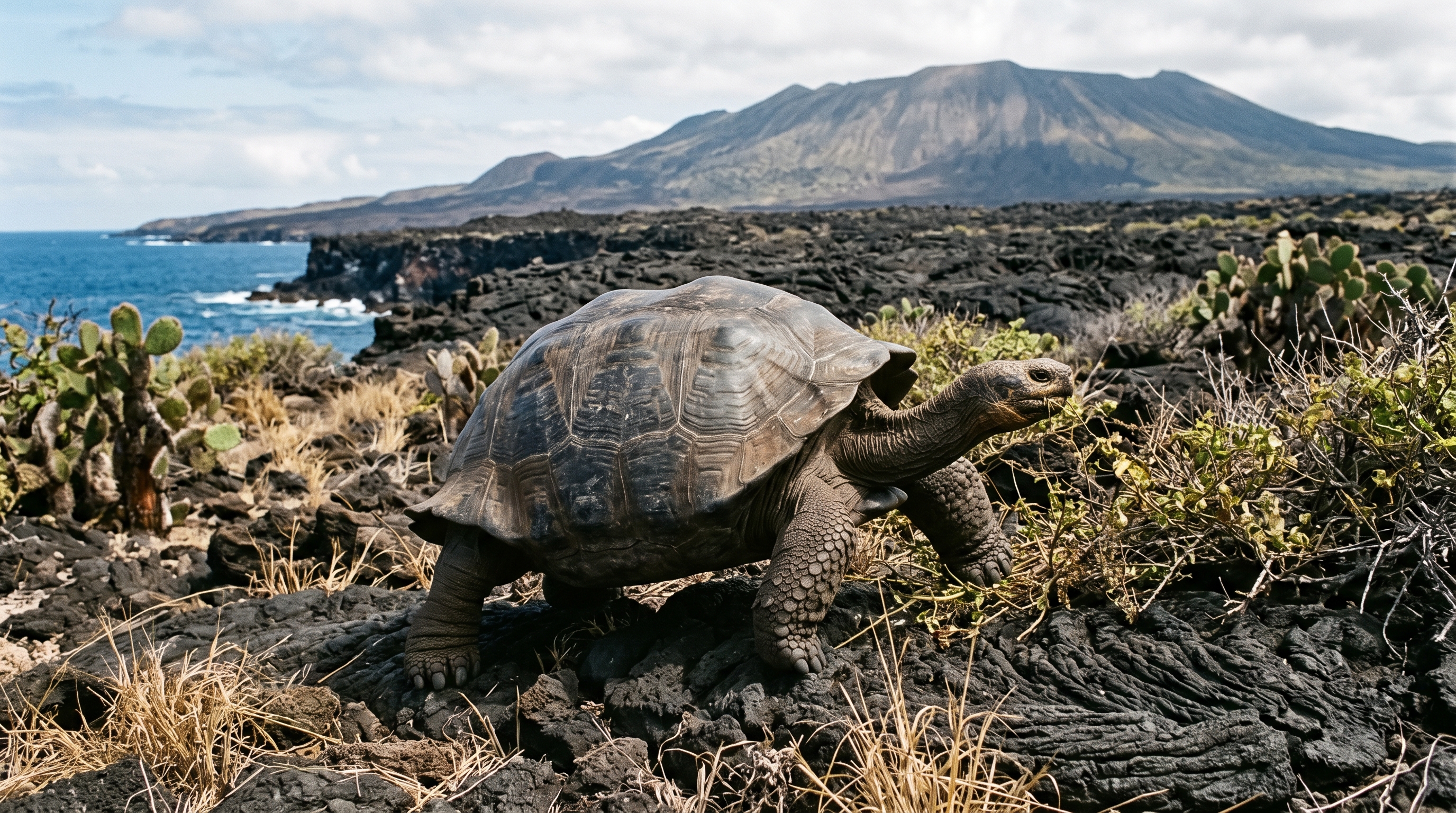 Reaparecimento da tartaruga-gigante-de-fernandina após mais de um século extinta.