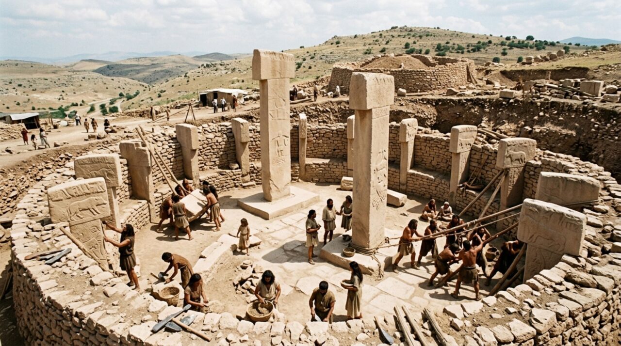 No sudeste da Turquia, enormes pilares de pedra decorados com animais foram erguidos há mais de 11.000 anos, antes do surgimento de muitas sociedades agrícolas plenamente estabelecidas, obrigando arqueólogos a repensar parte da história das primeiras construções monumentais