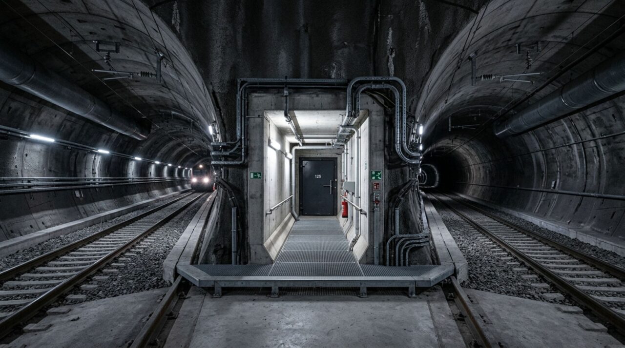 O Túnel de Base de São Gotardo atravessa cerca de 57 quilômetros sob os Alpes e mantém os trens em uma rota ferroviária muito mais plana entre o norte e o sul da Suíça