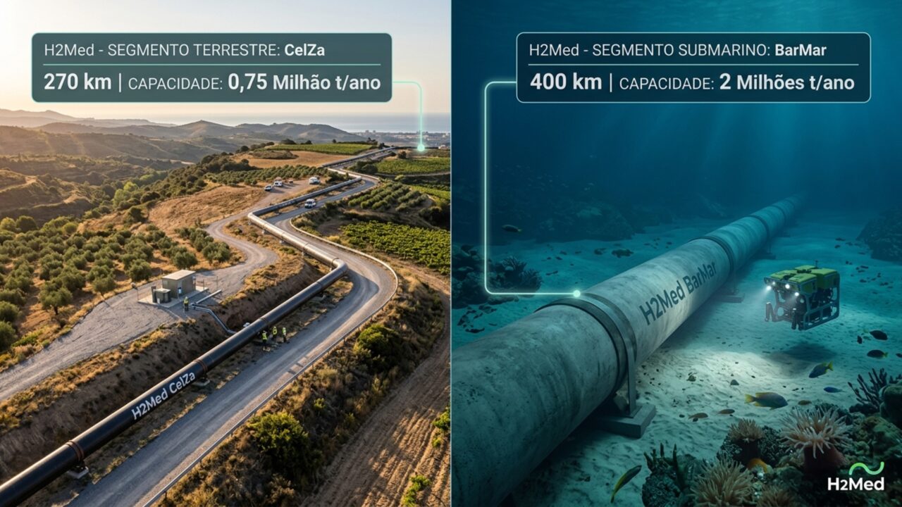 Portugal se junta à Espanha, à França e à Alemanha e avança com corredor de 670 km capaz de transportar 2 milhões de toneladas de hidrogênio por ano