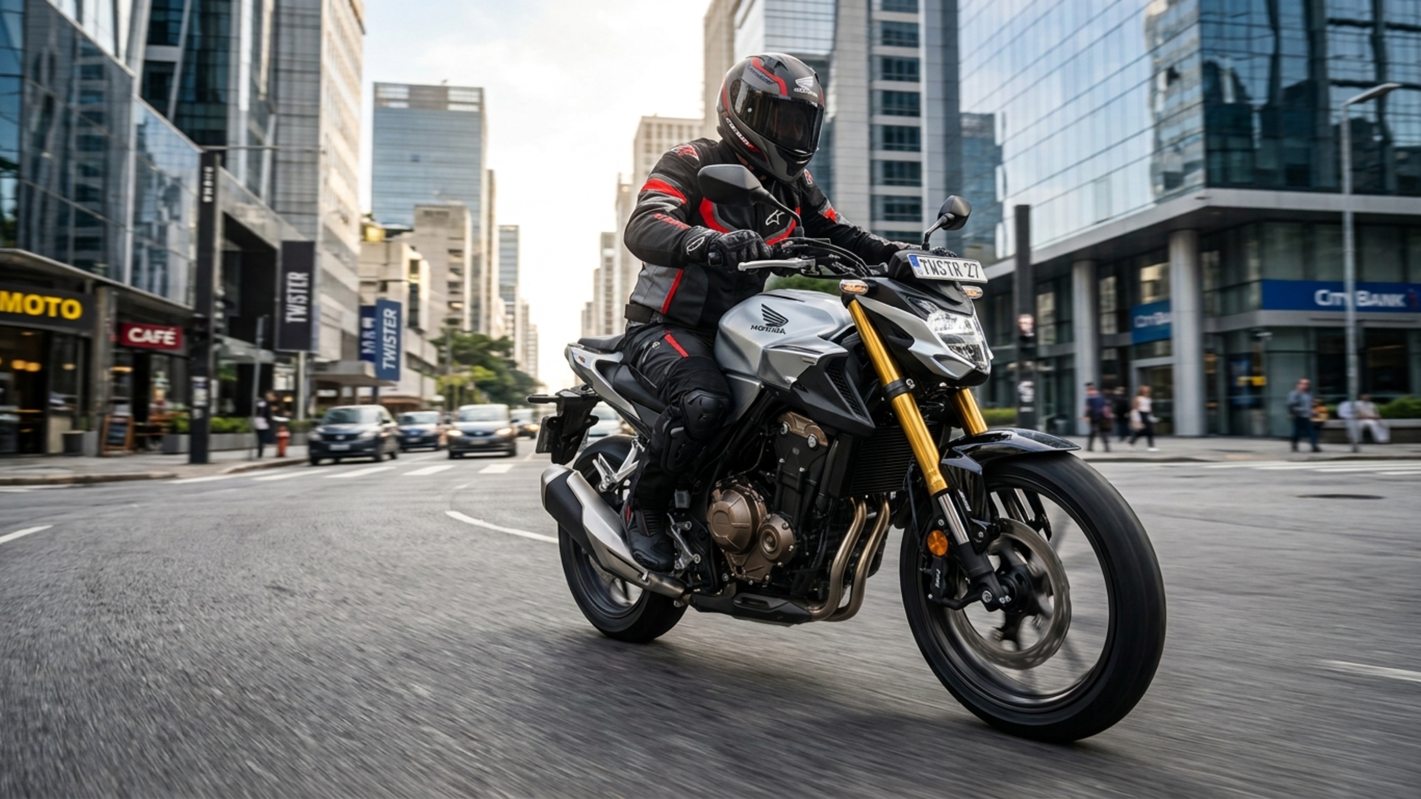 Com motor flex de 293,5 cc, naked de 24,7 cv traz seis marchas, tanque de 14,1 litros e freios a disco nas duas rodas
