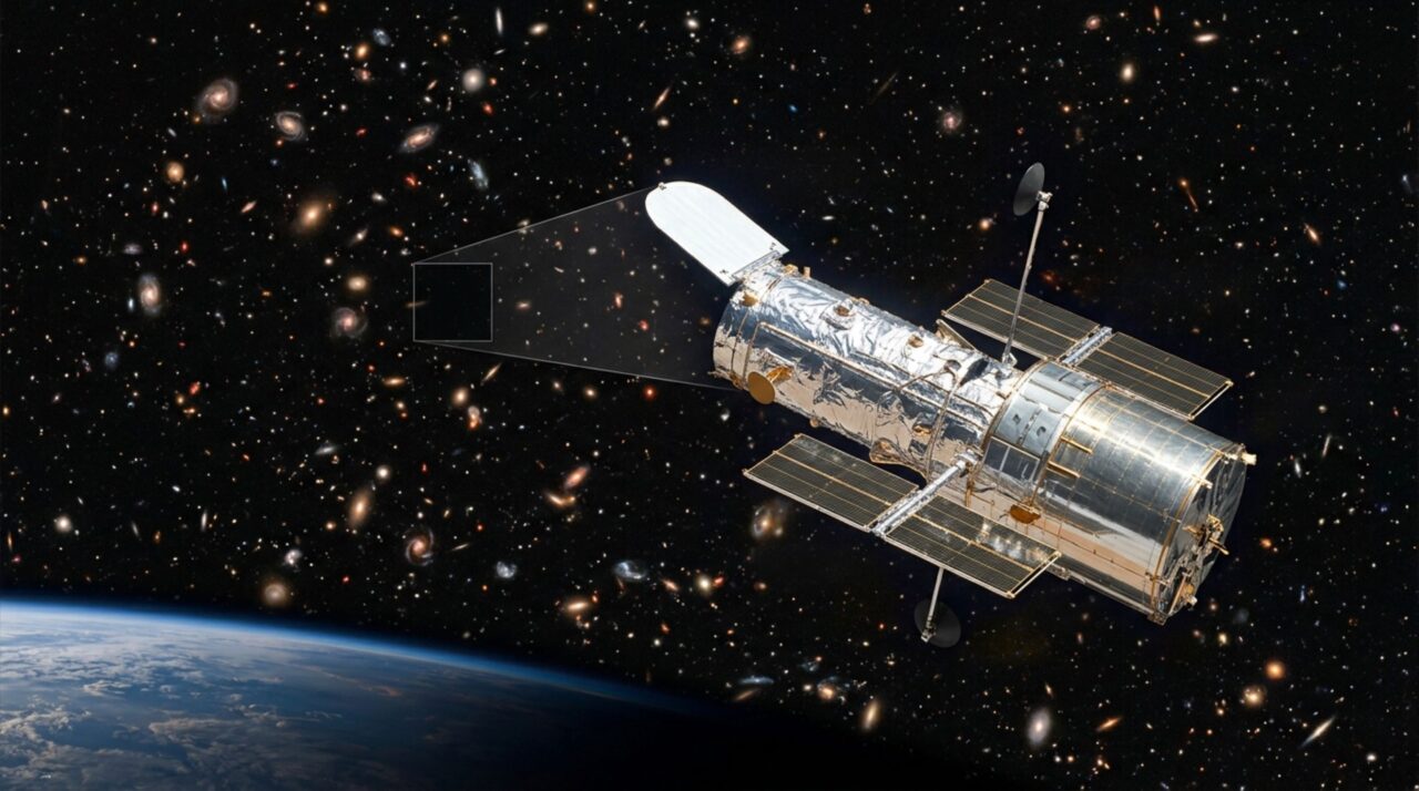 A observação prolongada do telescópio espacial Hubble em uma área quase vazia do céu permitiu revelar o Universo profundo no Hubble Deep Field