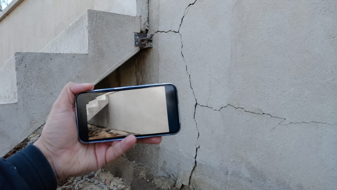 Morador descobre que nova escada da casa vizinha foi apoiada no muro divisório, fissuras aparecem e ele exige demolição da estrutura até apresentação de projeto