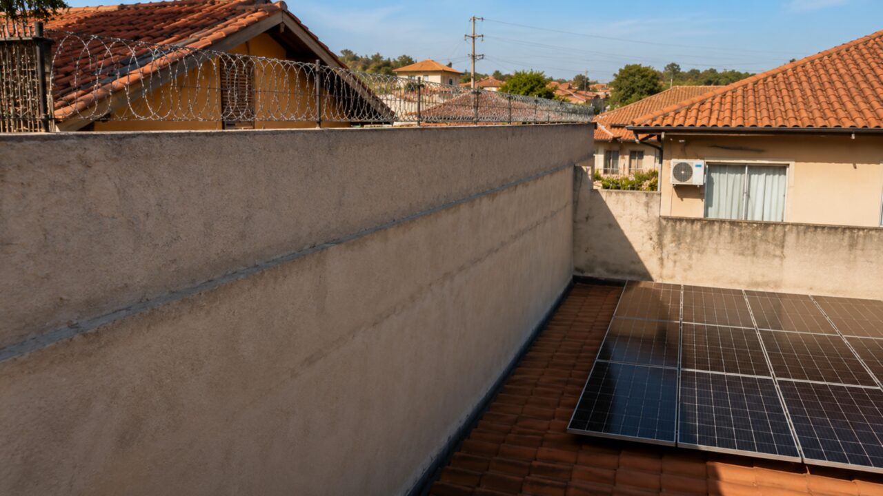 Família aumenta muro em 90 centímetros e vizinho afirma que sombra passou a atingir suas placas solares durante parte da manhã