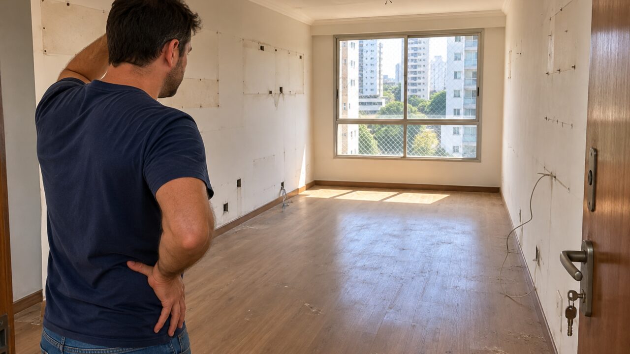 Comprador paga R$ 18 mil por móveis que permaneceriam no apartamento e encontra os cômodos vazios ao receber as chaves