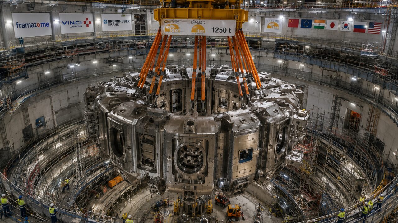 Megaobra de 400 mil toneladas está montando uma máquina de 23 mil toneladas capaz de trabalhar com temperaturas de 150 milhões de graus