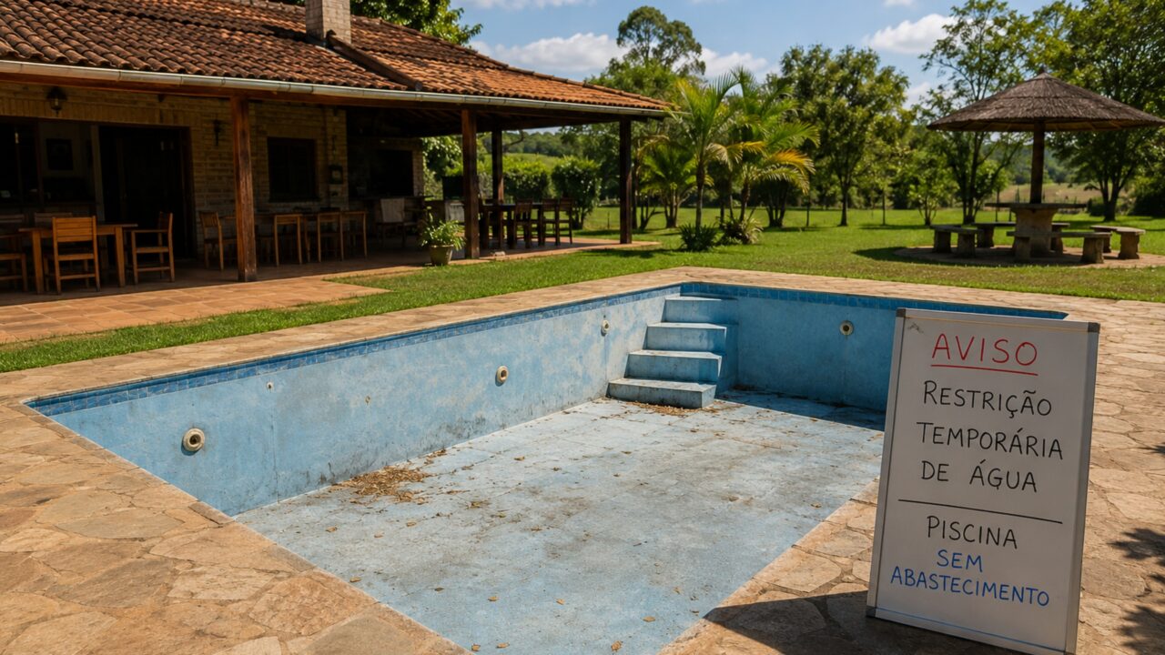 Família reserva chácara para 30 pessoas e encontra piscina vazia poucas horas antes da festa marcada para o fim de semana