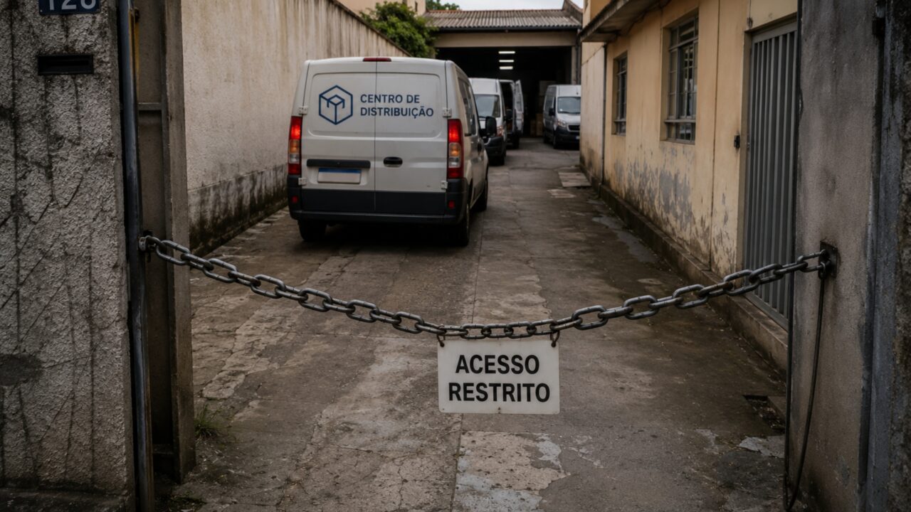 Morador coloca corrente em passagem compartilhada após encontrar seis vans de entrega utilizando diariamente o corredor entre as casas