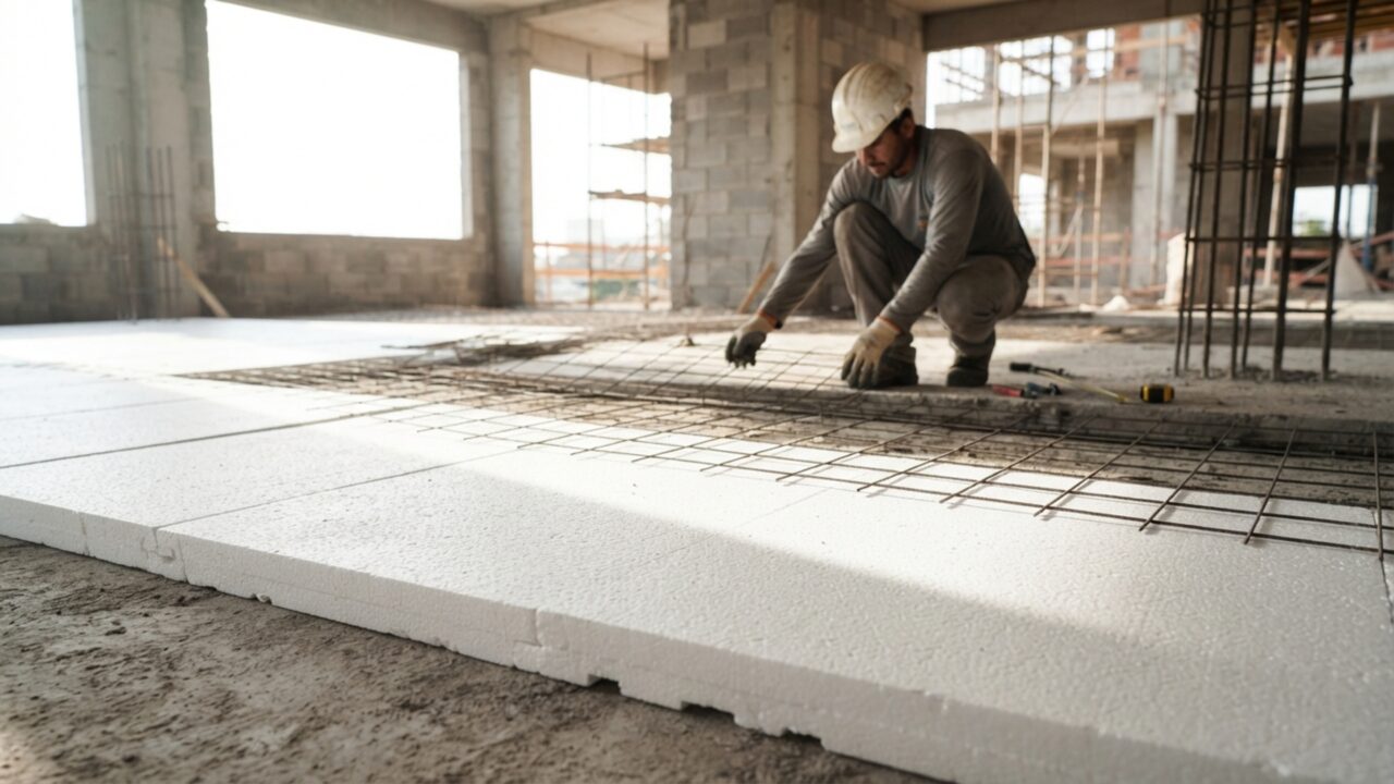 Esqueça a economia boba: o verdadeiro motivo pelo qual as construtoras de mansões de luxo enchem o contrapiso de placas de isopor e por que você deveria fazer igual
