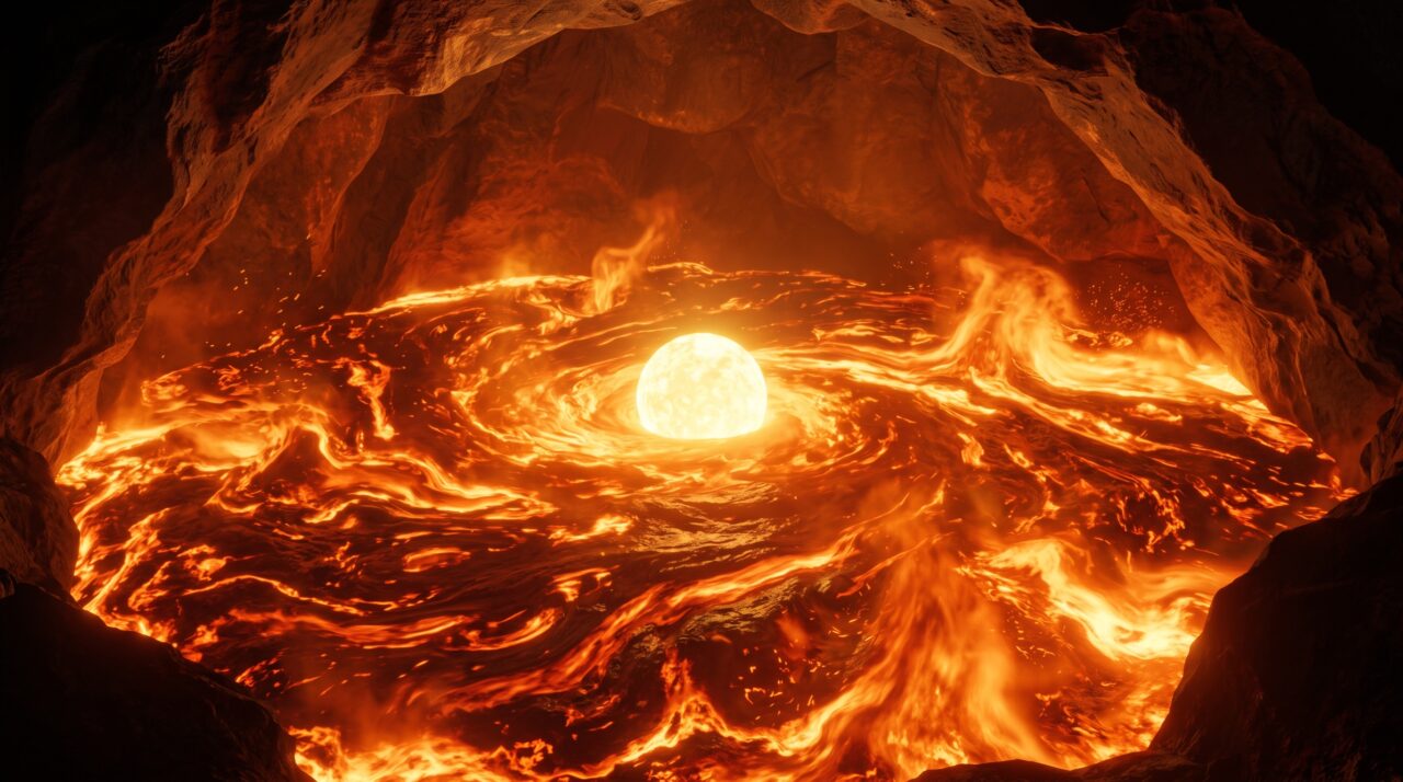 O núcleo externo da Terra é um oceano de metal líquido cujo volume é aproximadamente igual ao de Marte