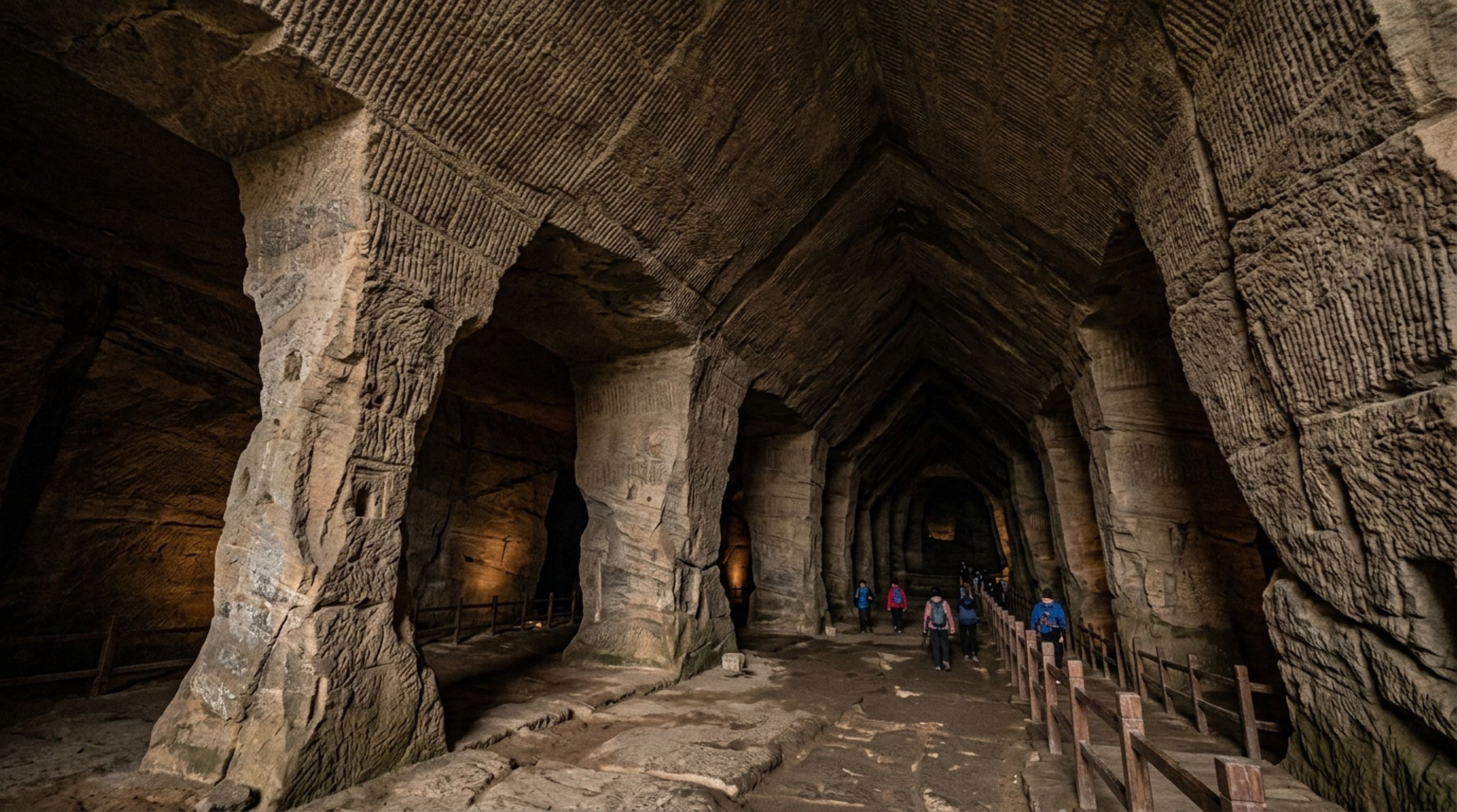Em uma região da China, 24 cavernas artificiais gigantes foram escavadas lado a lado, exigindo a retirada de milhões de toneladas de rocha, mas não existe registro histórico claro dizendo quem construiu o complexo ou para qual finalidade - QTU Questões do Universo