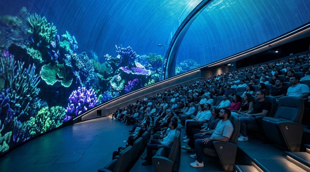 Na Sphere Abu Dhabi, telas imersivas e áudio direcionado deverão trabalhar juntos para envolver o público em experiências visuais de escala gigantesca