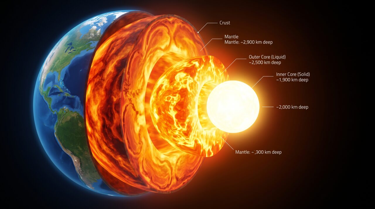 Mudanças rápidas no núcleo externo da Terra reveladas por testes nucleares.