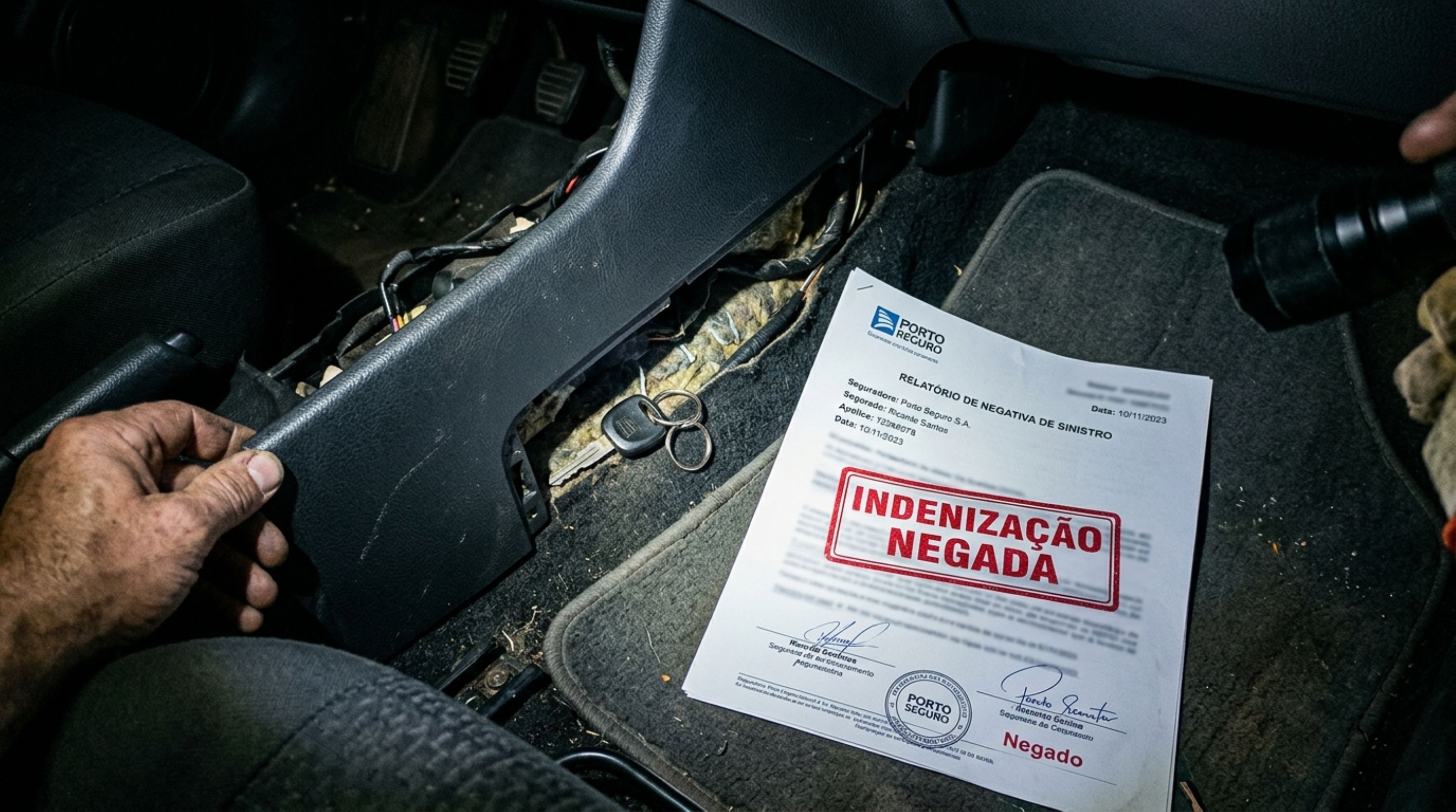 Proprietário deixa a chave reserva escondida dentro do carro, veículo é furtado e seguradora nega a indenização por falta de cautela, enquanto ele afirma que o esconderijo não era visível - QTU Questões do Universo