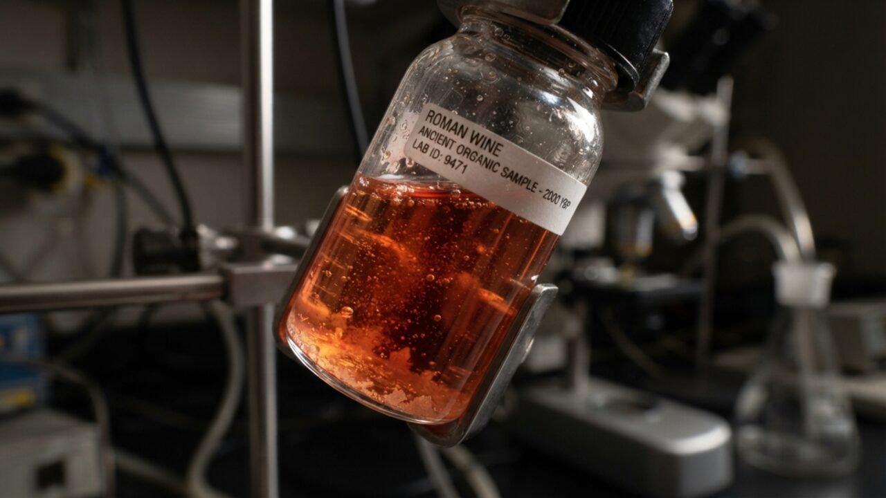Um líquido avermelhado ficou 2.000 anos dentro de uma urna romana, mas seus polifenóis revelaram que ele era vinho branco