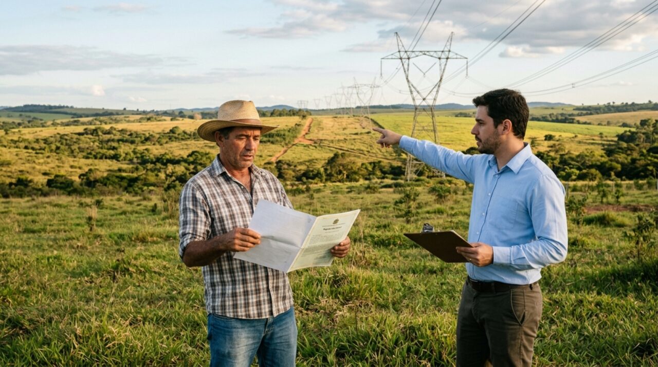 Proprietário descobre que a concessionária passou uma linha de transmissão sobre o terreno décadas atrás sem servidão registrada e a indenização ainda pode ser cobrada