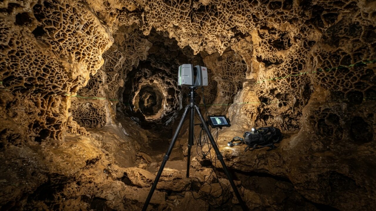 Uma caverna esconde lâminas de calcita que se cruzam como favos e quase nenhum outro lugar possui tanta formação desse tipo