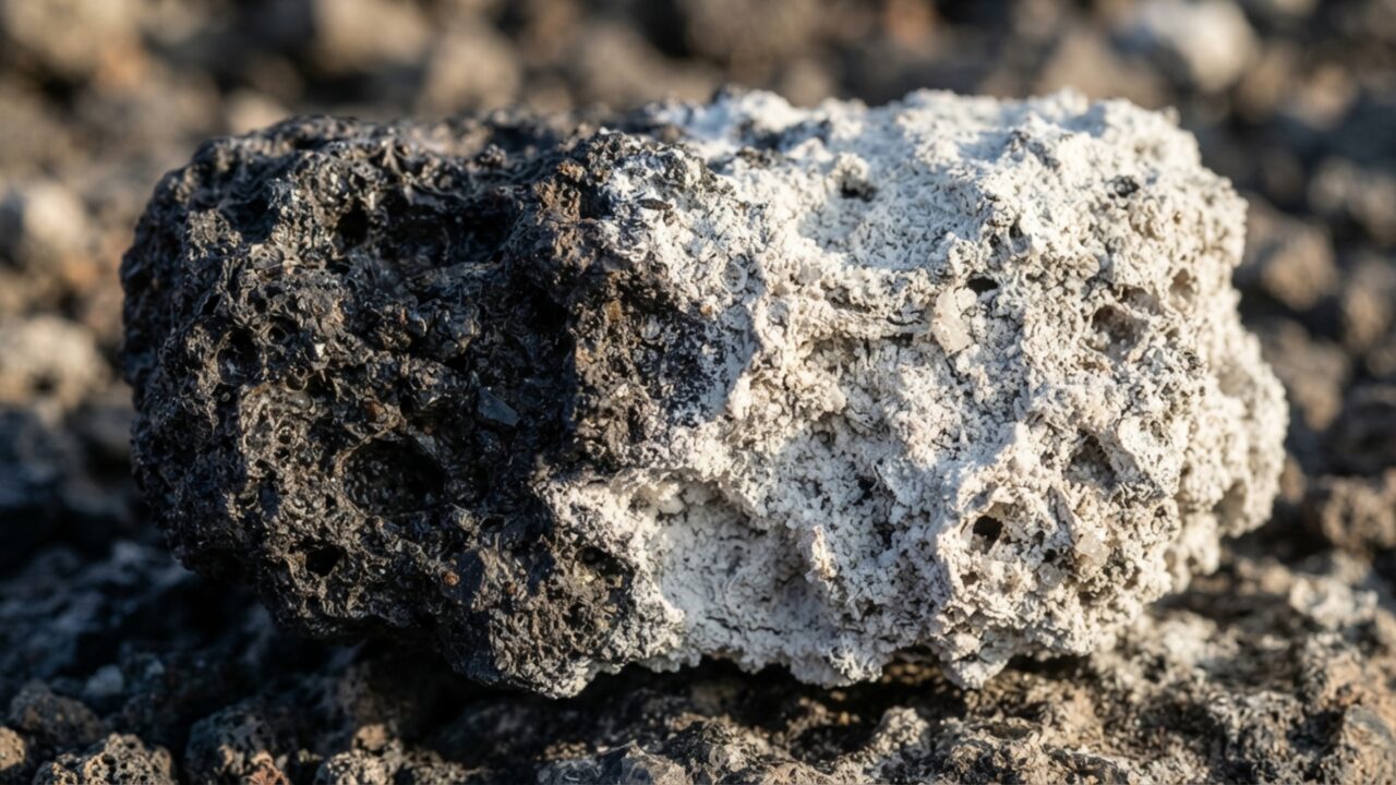 Neste vulcão da Tanzânia, a lava sai preta a cerca de 500 °C e meses depois pode estar completamente branca no mesmo lugar