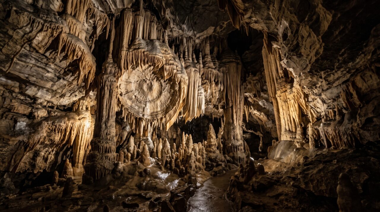 Mais de 500 discos de calcita crescem em paredes e tetos de uma caverna e a ciência ainda discute exatamente como eles se formam