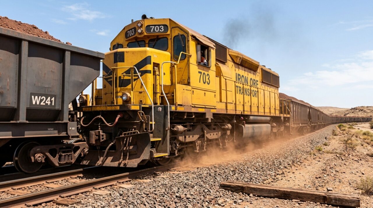 Locomotivas distribuídas ao longo da composição garantiram o controle de quase cem mil toneladas
