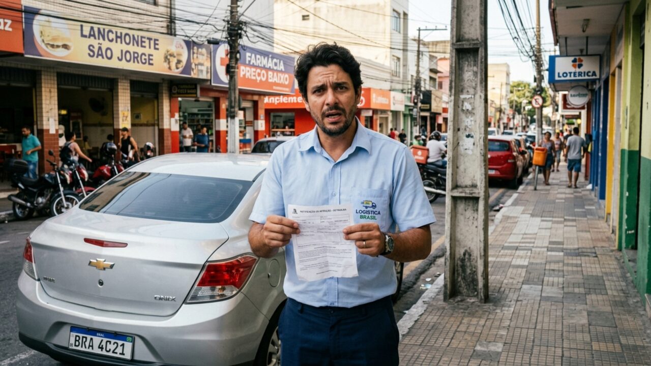 Funcionário usa carro compartilhado da empresa e descobre que recebeu os pontos de uma multa cometida no dia em que estava de folga