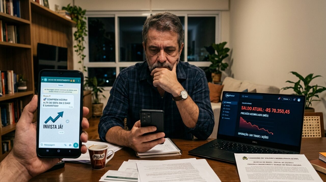 Influenciador dá dica de investimento no grupo de WhatsApp, seguidor perde R$ 70 mil e a CVM explica quando a recomendação vira crime de atuação irregular