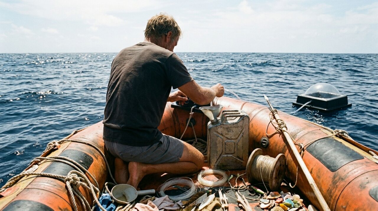 Os dessalinizadores solares foram essenciais para Steven Callahan, transformando lentamente água do mar em pequenas quantidades de água doce durante os 76 dias à deriva