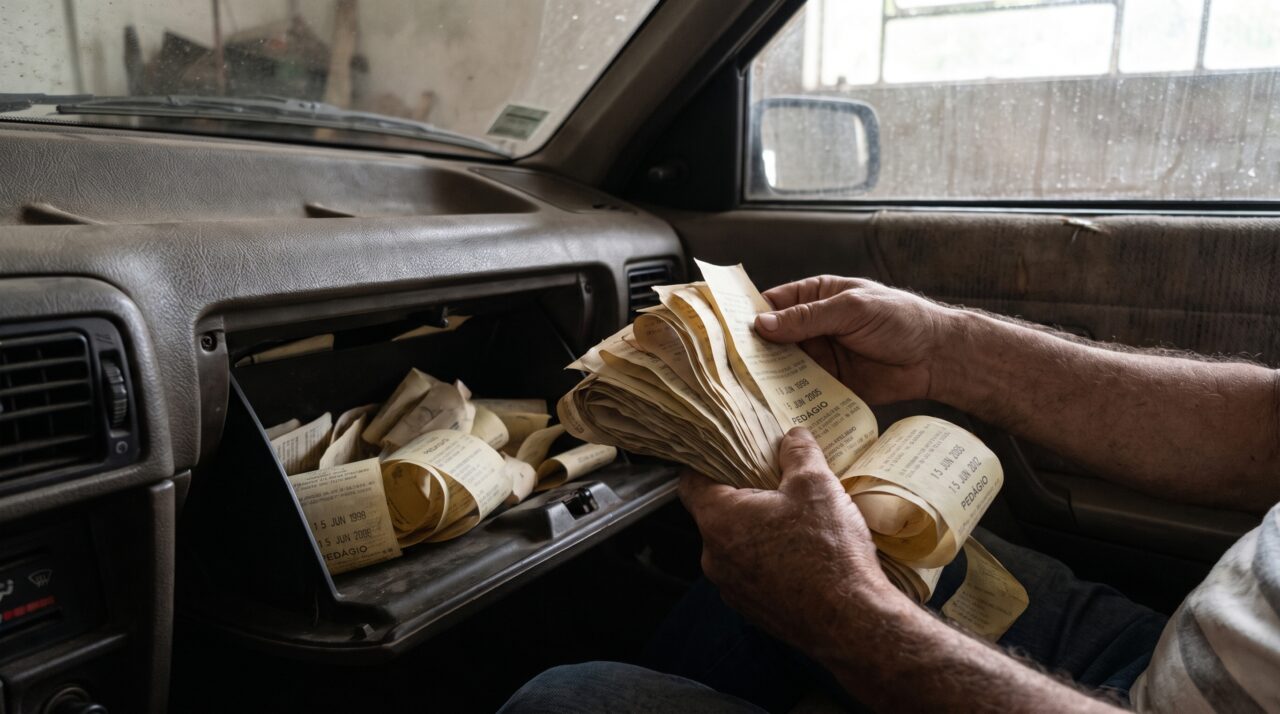 Homem compra um carro antigo de segunda mão e encontra dezenas de recibos de pedágio escondidos no porta-luvas, todos marcados com a mesma data de aniversário durante quase 20 anos