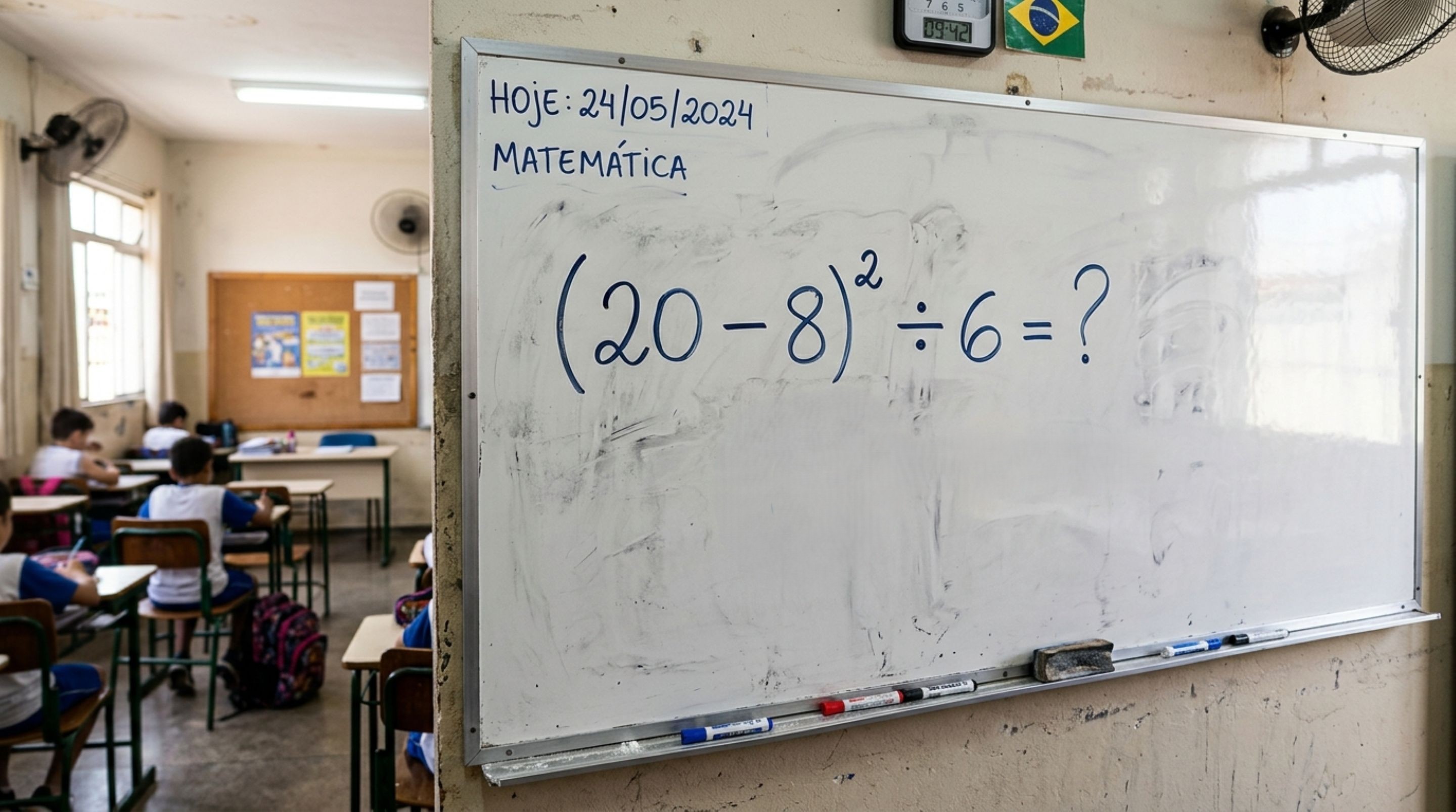 Você consegue resolver (20 − 8)² ÷ 6 sem usar a calculadora? - QTU Questões do Universo