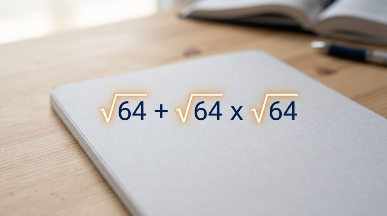 O desafio matemático √64 + √64 x √64 parece fácil, mas exige atenção