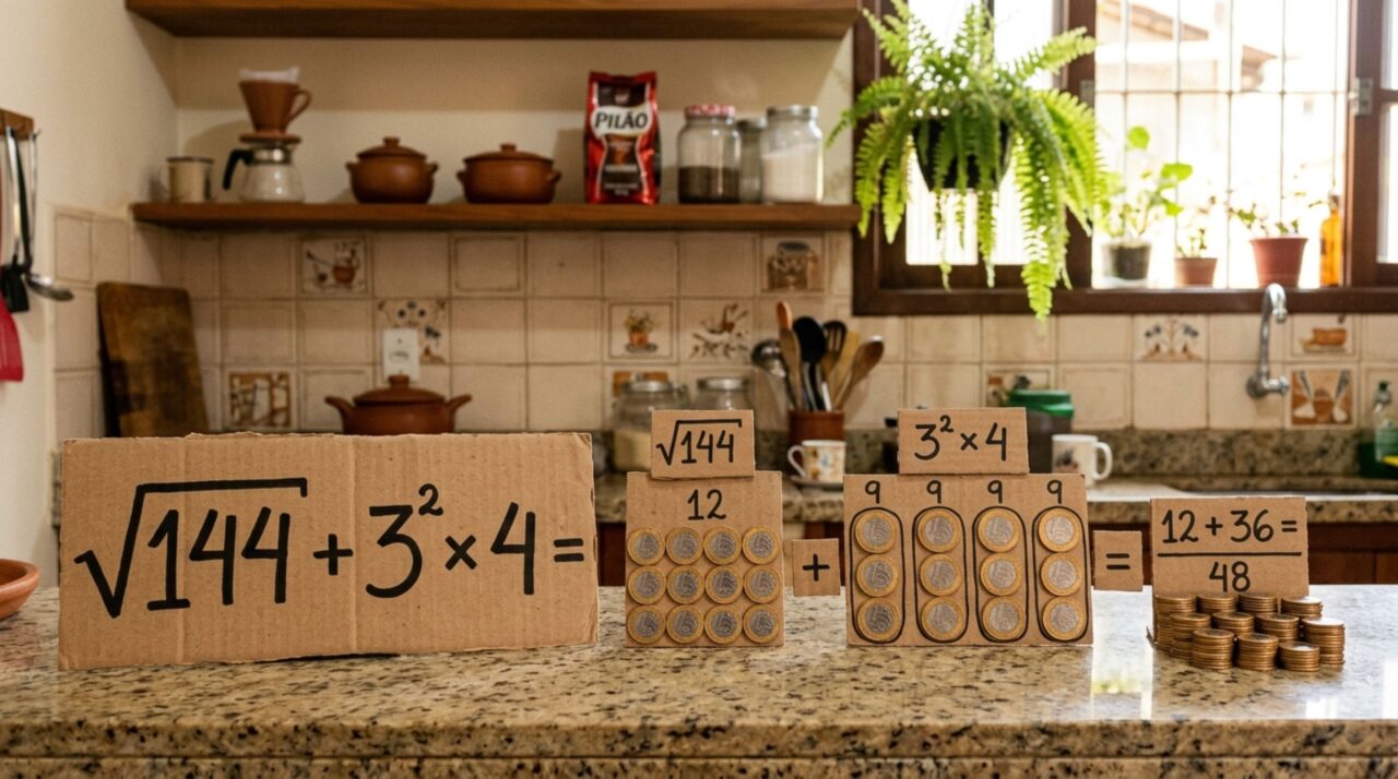 Qual é o resultado de √144 + 3² × 4? A resposta não é tão óbvia quanto parece