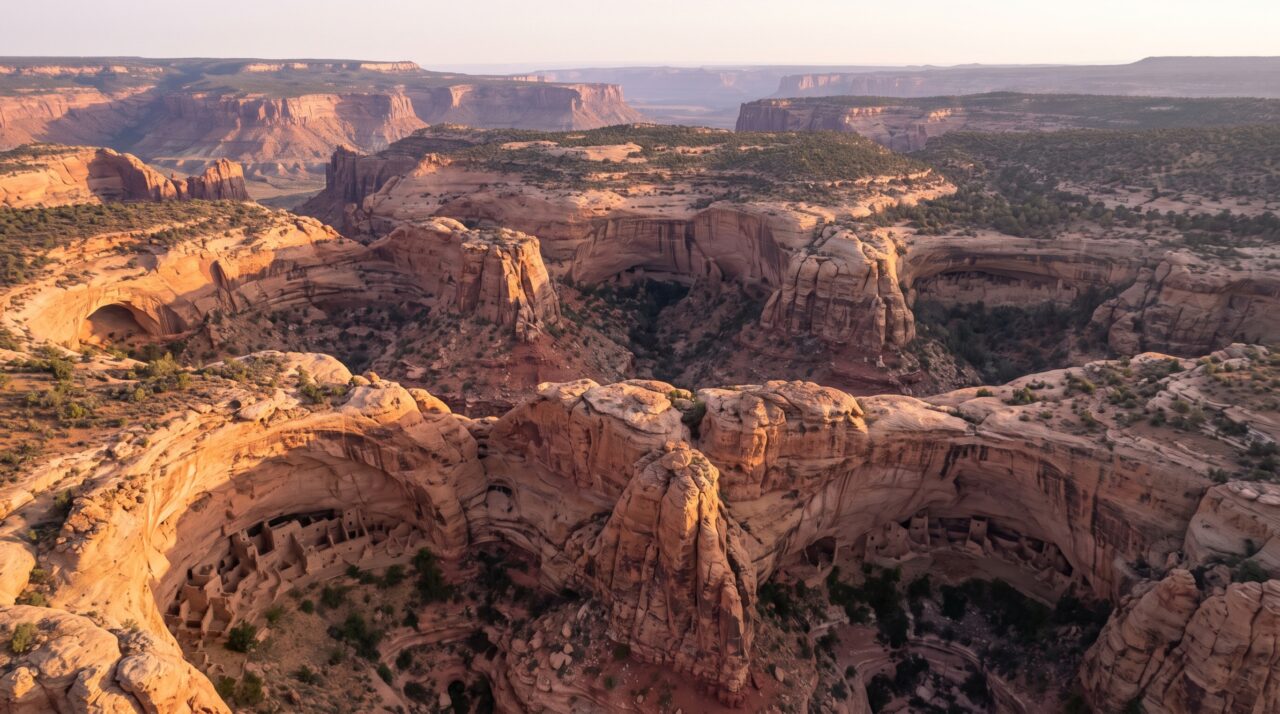 Casas de pedra erguidas entre 1180 e 1280 nos penhascos do Colorado ainda preservam paredes porque nascentes escavaram alcovas no arenito, e esses mesmos abrigos naturais protegeram mais de 600 moradias por mais de sete séculos