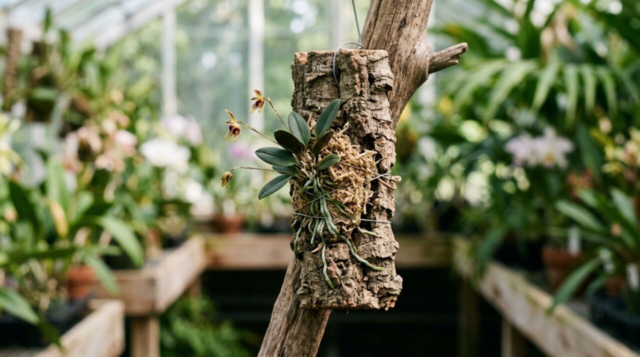Ganhe dinheiro transformando galhos velhos de poda em suportes rústicos para micro-orquídeas de colecionador