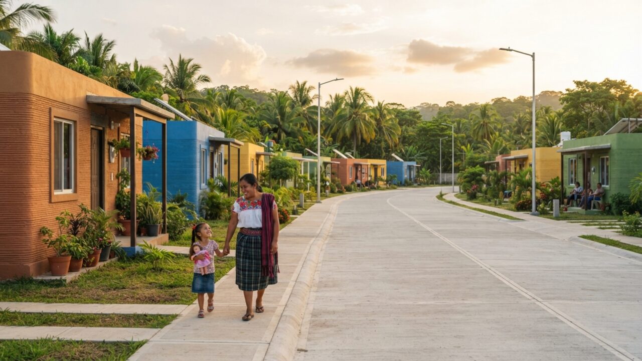 Primeira vila do mundo impressa em 3D no México ergue casas de 50 m² em um dia, com o objetivo de abrigar famílias que vivem em situação de extrema pobreza
