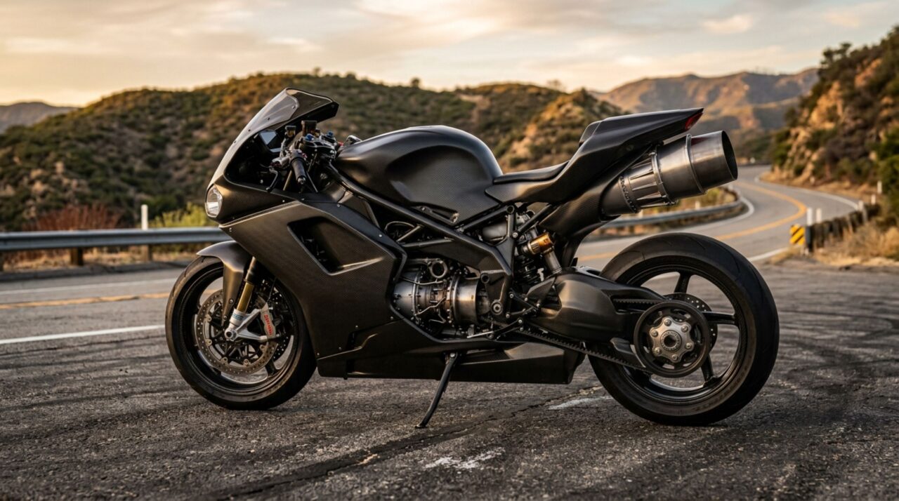 A moto de 420 cavalos que usa uma turbina Rolls-Royce de helicóptero, funciona com diesel e ganhou fama por derreter para-choques no trânsito