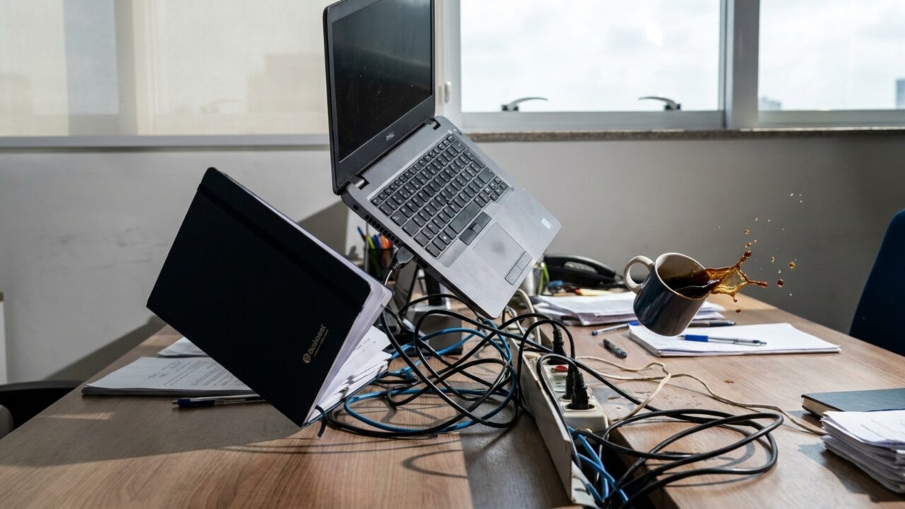 Empresa desconta R$ 4 mil do salário após notebook cair da mesa durante o expediente, trabalhador fica sem pagamento e contesta cobrança por equipamento que já apresentava defeitos